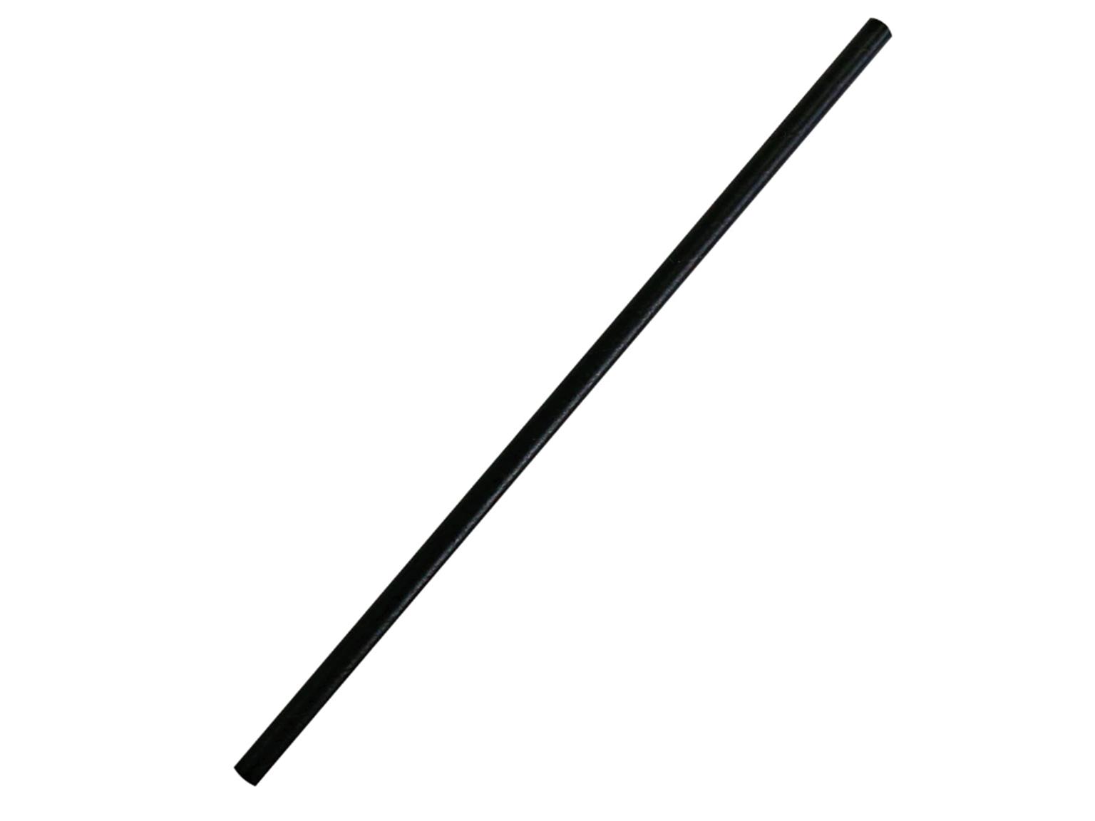 TRINKHALME PAPIER  schwarz, gerade, ø 8 mm, Länge 250 mm