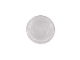 FLACHDECKEL BIO PLA  PLA, transparent, Halmkreuz, Ø 95 mm - Scheitlin Papier FLACHDECKEL BIO PLA  PLA, transparent, Halmkreuz, Ø 95 mm