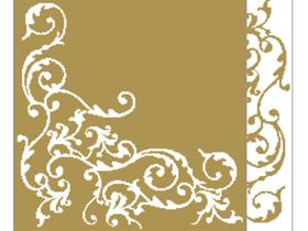 SERVIETTEN AIRLAID  40 x 40 cm, "Pomp" gold/weiss