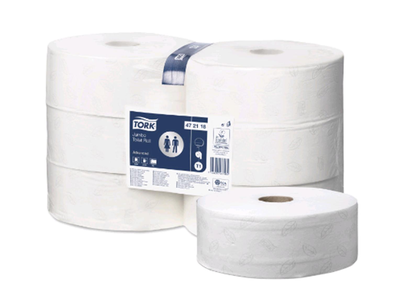 WC-PAPIER 2-LAGIG TORK JUMBO  1900 Blatt, 9.5 x 20 cm, Zellstoff