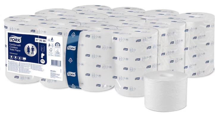 WC-PAPIER 2-LAGIG TORK MIDI HUELSENLOS  9.3 x 11.5 cm, Tissue, 2-lagig