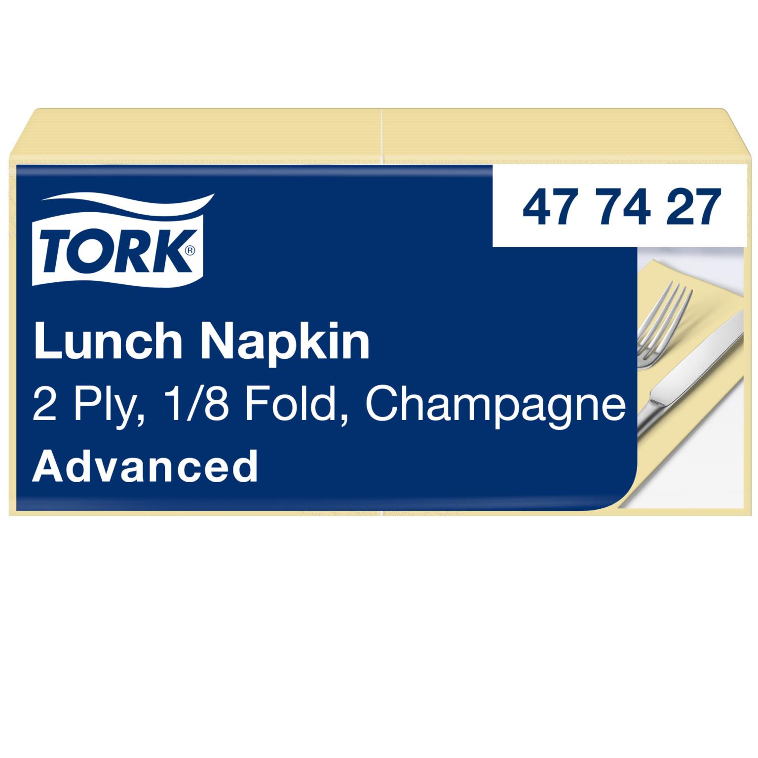 SERVIETTEN TORK  33 x 33 cm, 2-lagig, 1/8 Kopffalz, champ