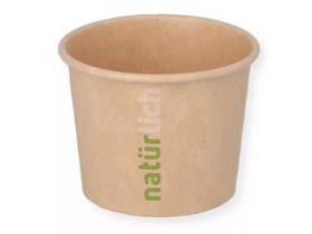 DRESSINGBECHER BRAUN  80 ml, "Nat&uuml;rlich", PE-beschichtet