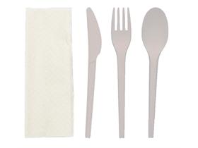 BESTECKSET CPLA  Messer+Gabel+Löffel+Serviette, weiss - Scheitlin Papier BESTECKSET CPLA  Messer+Gabel+Löffel+Serviette, weiss