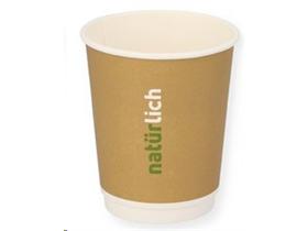 KAFFEEBECHER DOPPELWANDIG "BIO"  2 dl , braun, "Natürlich", kompostierbar - Scheitlin Papier KAFFEEBECHER DOPPELWANDIG "BIO"  2 dl , braun, "Natürlich", kompostierbar