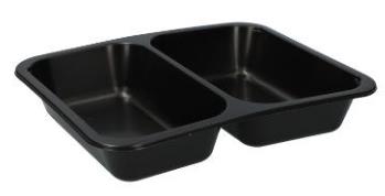 MENUSCHALE  227 x 178 x 40mm, schwarz, 2-geteilt