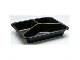 MENUSCHALE  227 x 178 x 40mm, schwarz, 3-geteilt - Scheitlin Papier MENUSCHALE  227 x 178 x 40mm, schwarz, 3-geteilt