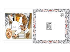 PIZZAKARTON  50 x 50 x 5 cm, "AMERICA" Pizzabäcker