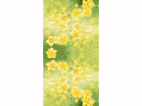 TISCHDECKEN AIRLAID MIT MOTIV  "Anemone", 80 x 80 cm, gelb/grün