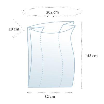 ABFALLSAECKE LDPE  Seitenfalte 19 cm, 360 Liter, blau