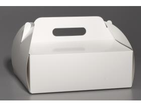 TORTENSCHACHTEL MIT HENKEL UNBEDRUCKT  28 x 28 x 10 cm, weiss,innen beschichtet - Scheitlin Papier TORTENSCHACHTEL MIT HENKEL UNBEDRUCKT  28 x 28 x 10 cm, weiss,innen beschichtet