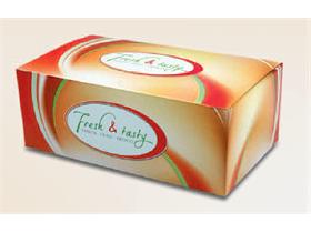SNACK BOX FRESH & TASTY  144 x 85 x 60 mm, Druck "Fresh&Tasty" - Scheitlin Papier SNACK BOX FRESH & TASTY  144 x 85 x 60 mm, Druck "Fresh&Tasty"