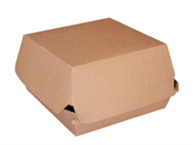 HAMBURGERBOX KARTON  aus braunem Karton, 115 x 115 x 70 mm