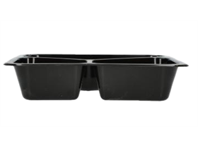 MENUBOX MEHRWEG  227 x 178 x 50 mm, schwarz, 3-geteilt