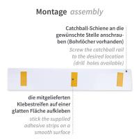 NOTEBOARD CATCH-BALL SYSTEM  22 x 7 x 2.3 cm, Klemmschiene, weiss