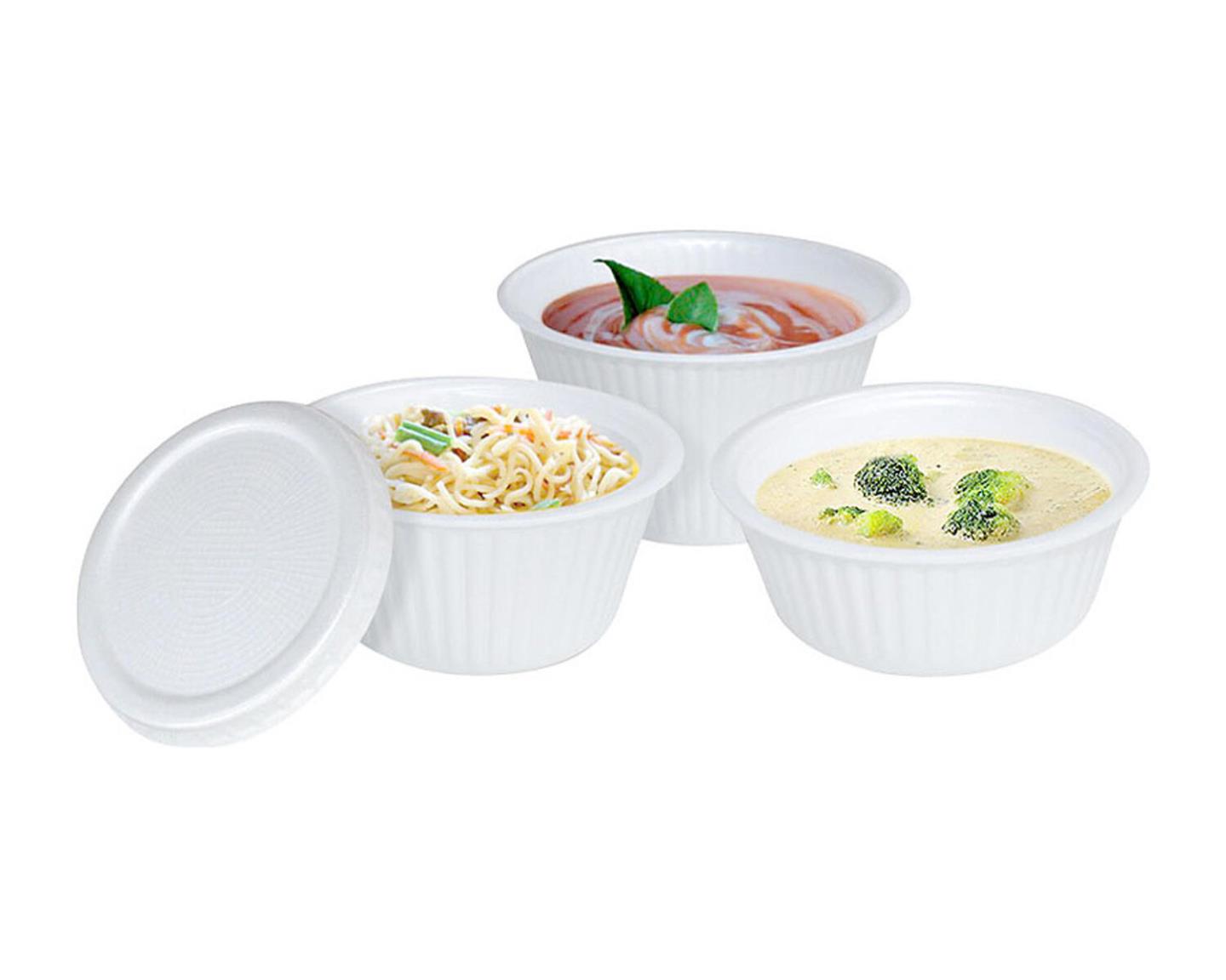 SUPPENDECKEL THERMOBEHAELTER  zum 400 ml Becher, aus XPS, weiss