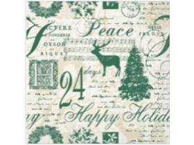 SERVIETTEN TISSUE  "HAPPY HOLIDAY" beige-grün - Scheitlin Papier SERVIETTEN TISSUE  "HAPPY HOLIDAY" beige-grün