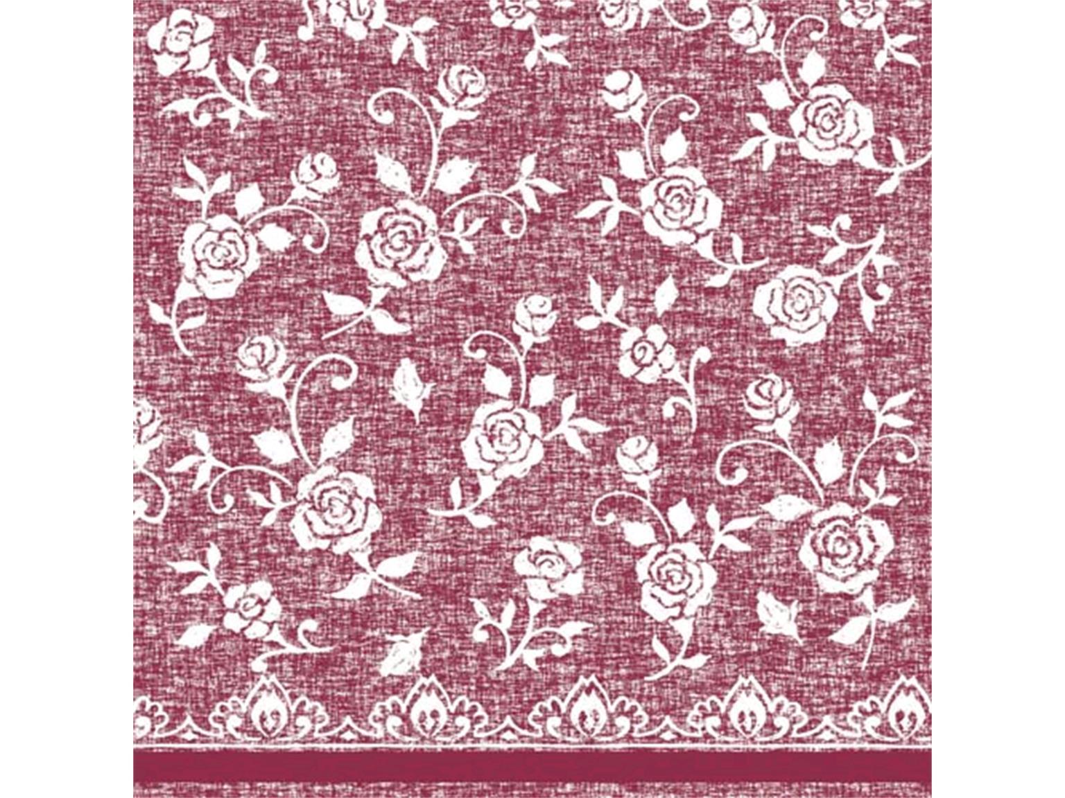 SERVIETTEN AIRLAID  40 x 40 cm, 1/4 Falz, "LACE" bordeaux