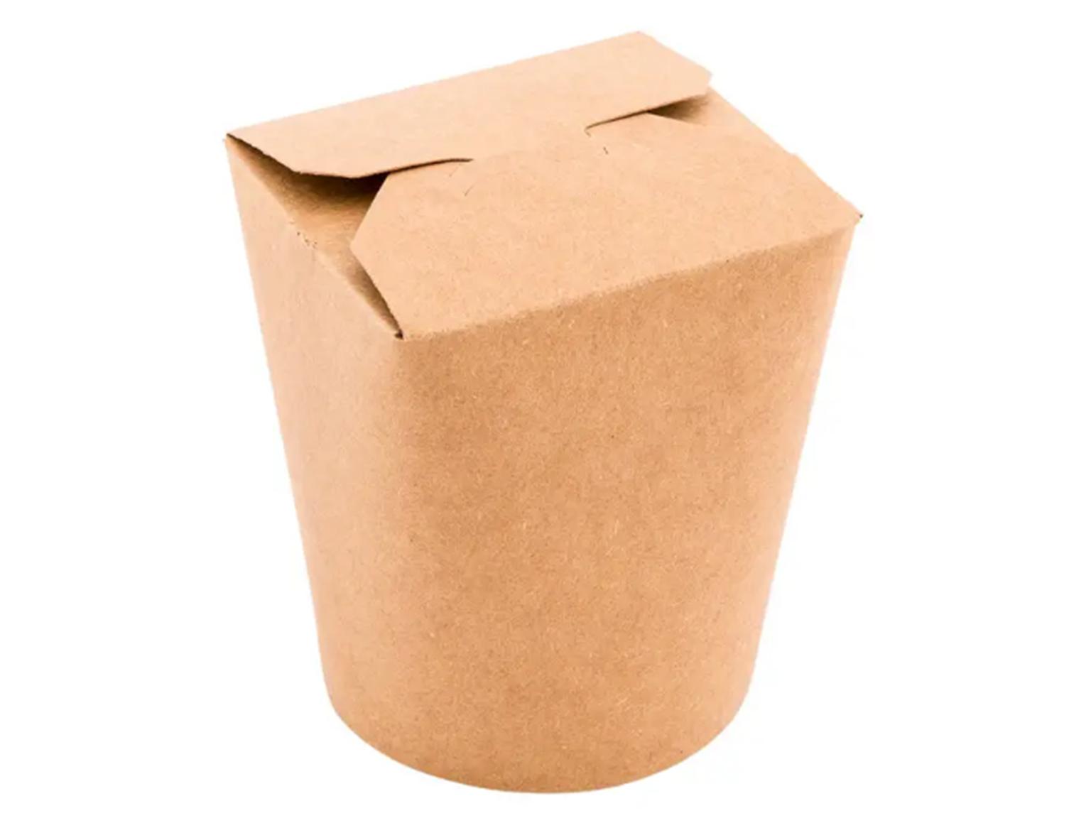 FOOD-BOX KARTON  aus braunem Karton, rund, 400 ml