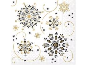 SERVIETTEN TISSUE  33 x 33 cm, "Cristal schwarz-gold"