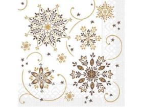 SERVIETTEN TISSUE  33 x 33 cm, "Cristal braun-gold"
