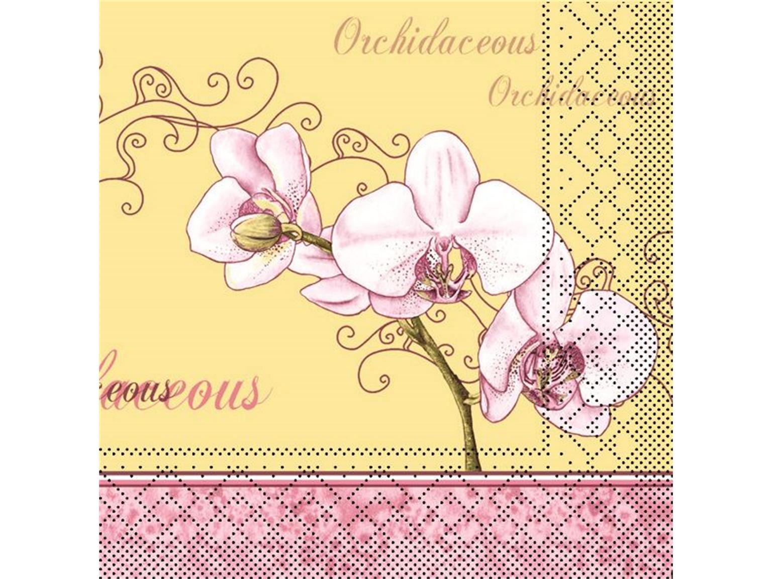 SERVIETTEN TISSUE  40 x 40 cm, 1/4 Falz, Tissue, ORCHIDEE