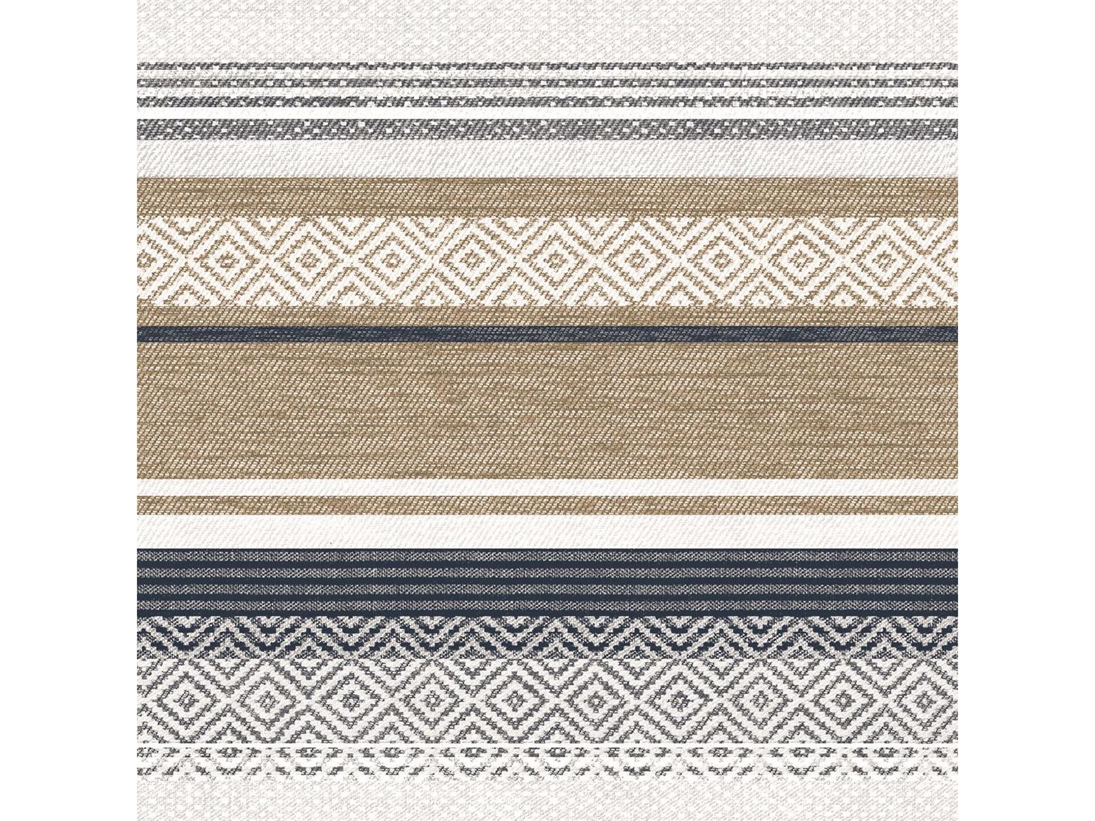 SERVIETTEN AIRLAID  40 x 40 cm, "LAGOS" beige/blau