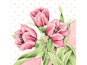 SERVIETTEN AIRLAID  40 x 40 cm, "ELSA", rosa/grün