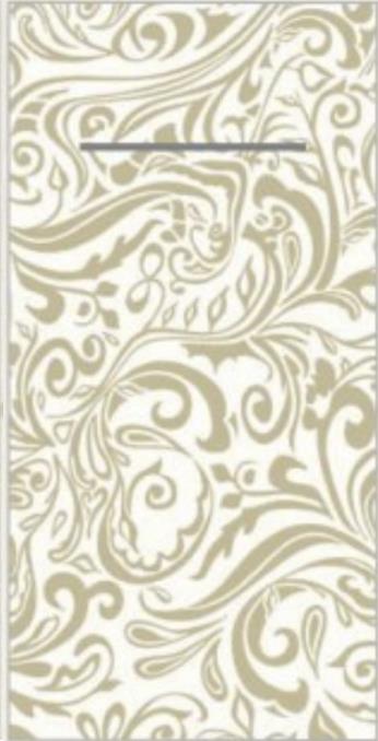 BESTECKSERVIETTEN AIRLAID  40 x 40 cm, "LIAS" champagner/hellbraun