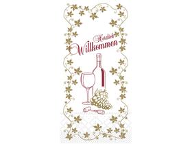 SERVIETTEN TISSUE  40 x 40 cm, 1/8 Falz, Tissue, WILLKOMMEN