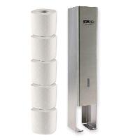 TOILETTENPAPIERSPENDER HYGOCLEAN  B105xH550xT115 mm, Edelstahl, 5 Rollen