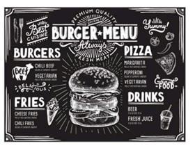 TISCHSET PAPIER  40 x 30 cm, Papier, BURGER MENU