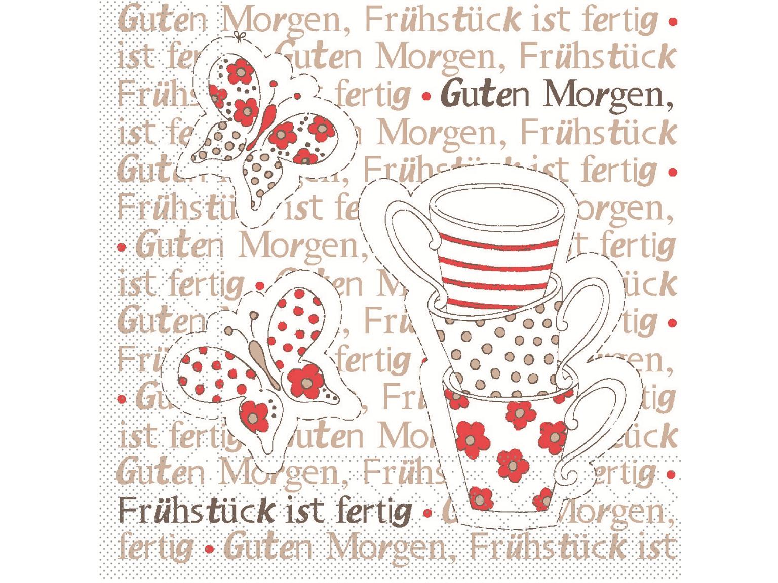 SERVIETTEN TISSUE  25 x 25 cm, 1/4 Falz, Tissue, FR&Uuml;HST&Uuml;CK