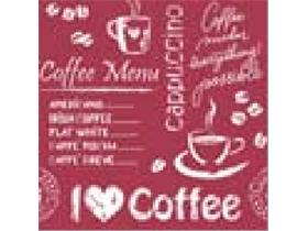 TASSENUNTERSETZER TISSUE  90 x 90 mm, Coffee time (bordeaux)