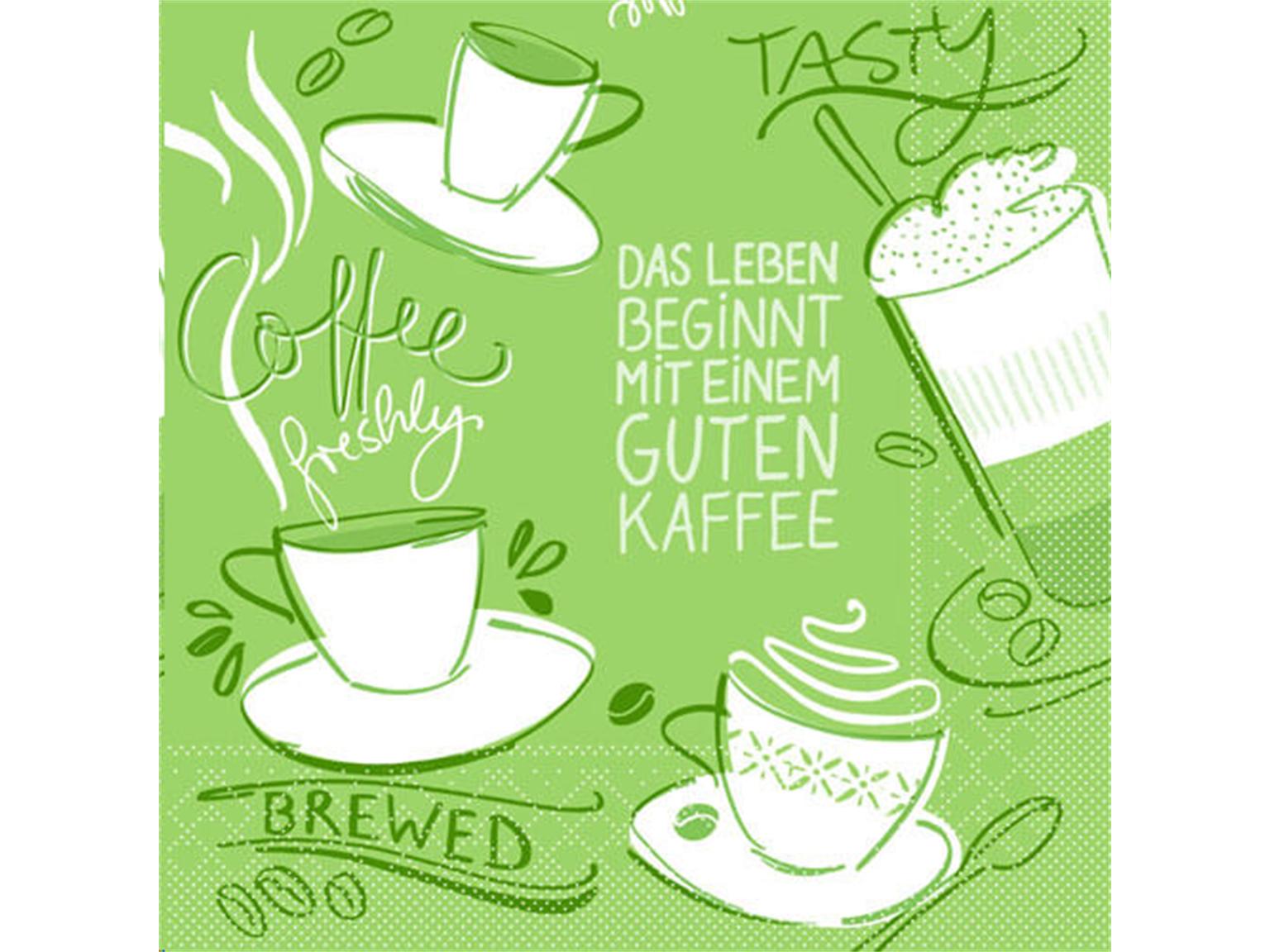 SERVIETTEN TISSUE  33 x 33 cm, Tasty Coffee (oliv)