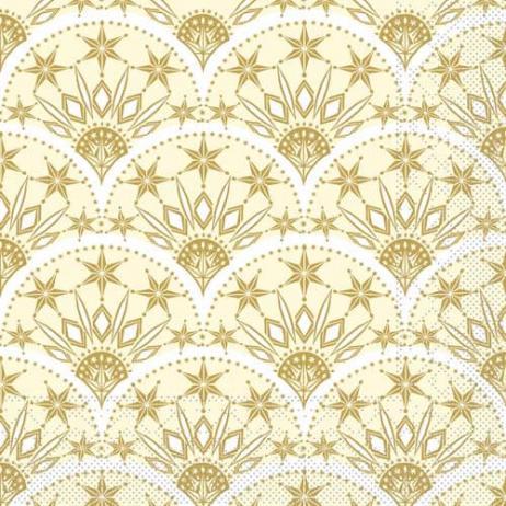 SERVIETTEN TISSUE  33 x 33 cm, "Saphira champagner-gold"