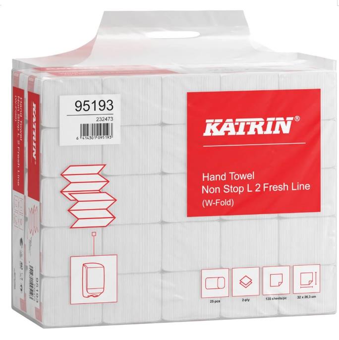 FALTHANDTUECHER 2-LAGIG KATRIN  Fresh Line Non Stop, 20.3 x 32 cm,Tissue