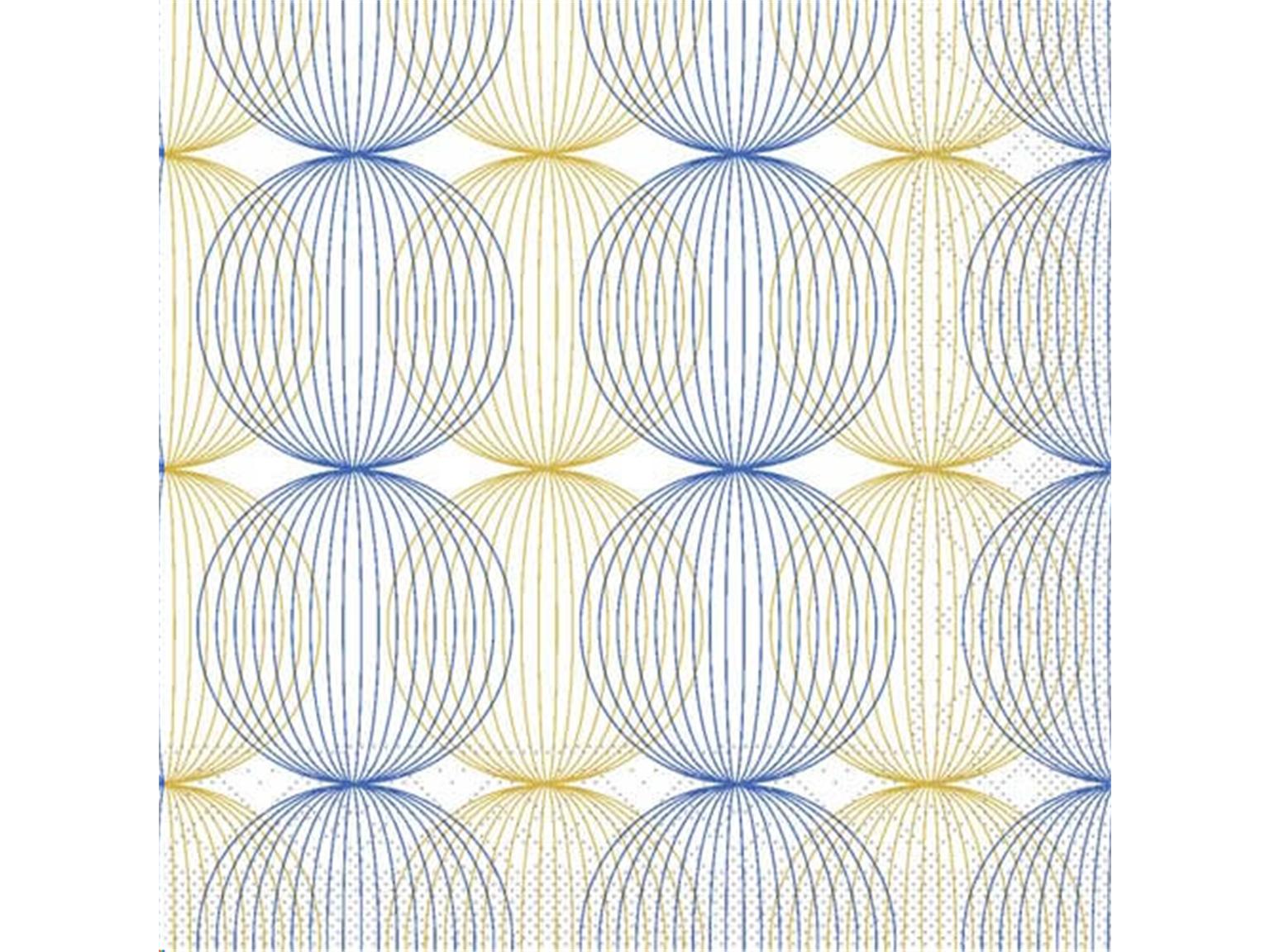 SERVIETTEN TISSUE  40 x 40 cm, Ludo (blau-gold)