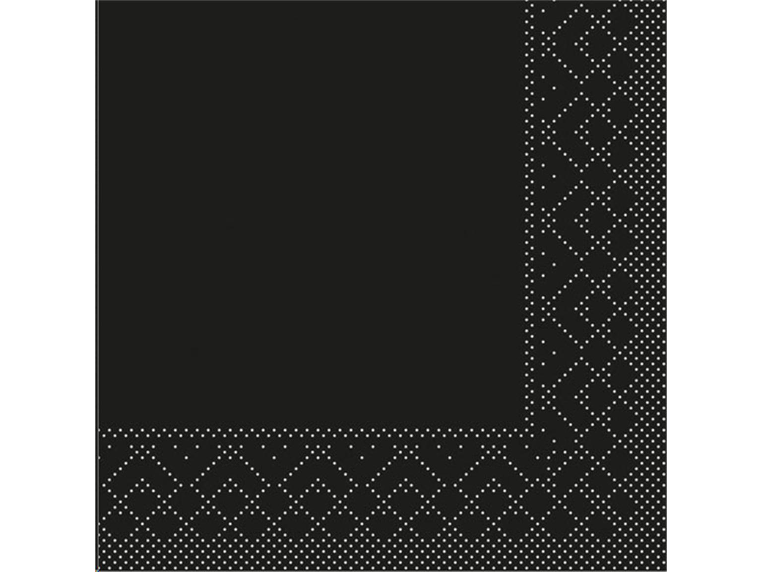 SERVIETTEN TISSUE  24 x 24 cm, UNI, schwarz
