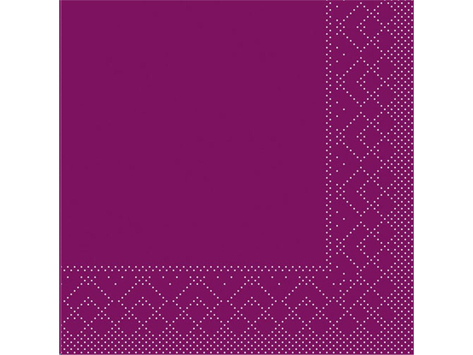 SERVIETTEN TISSUE  24 x 24 cm, UNI, aubergine