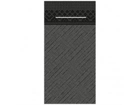 BESTECKSERVIETTEN TISSUE-DELUXE-LIGHT  40 x 40 cm 1/8 Falz, UNI, schwarz