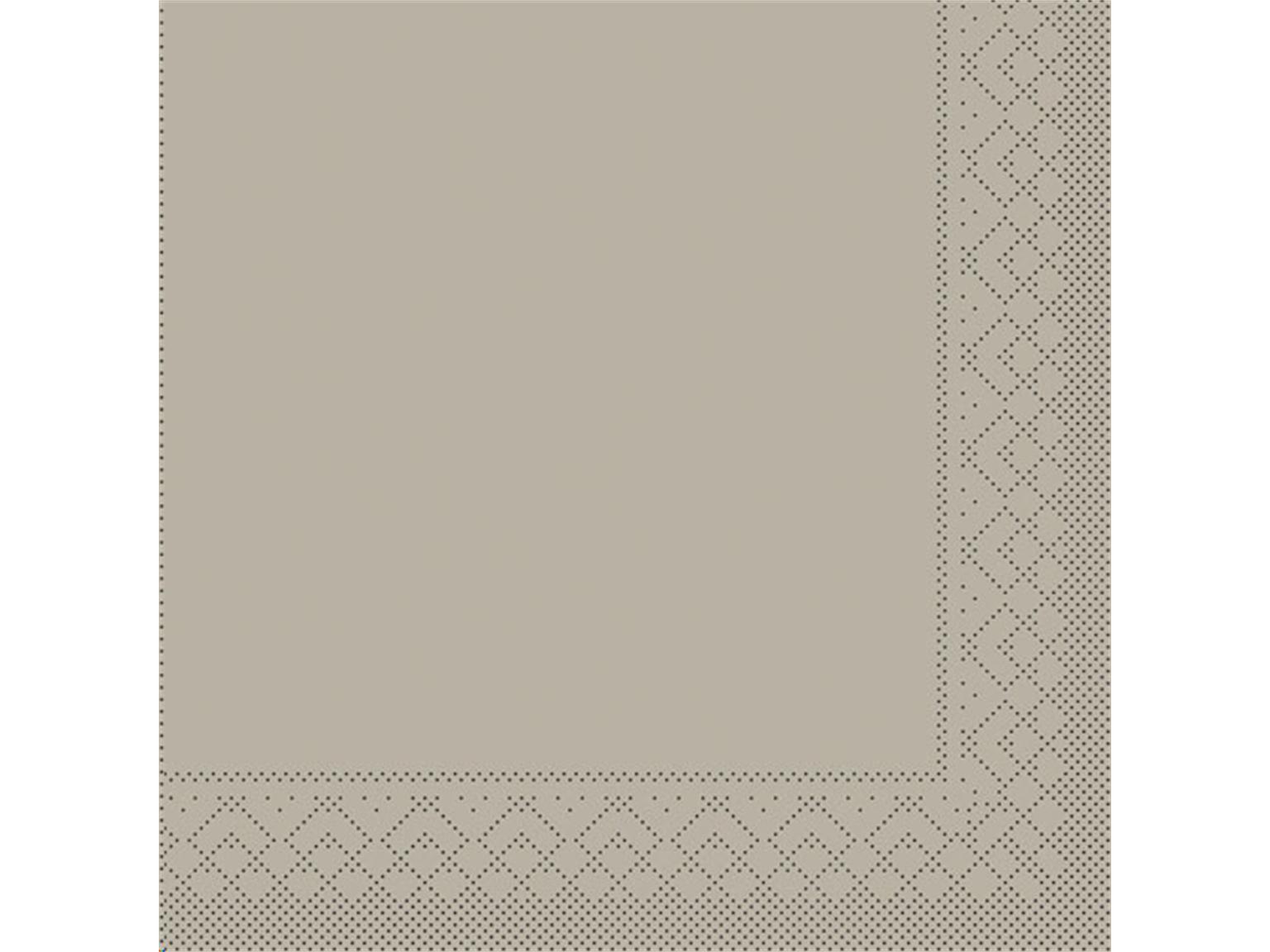 SERVIETTEN TISSUE  33 x 33 cm, UNI, beige-grey