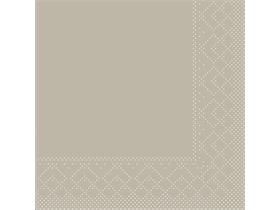 SERVIETTEN TISSUE  24 x 24 cm, UNI, beige-grey