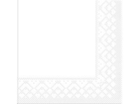 SERVIETTEN TISSUE  20 x 20 cm, UNI, weiss
