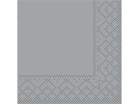 SERVIETTEN TISSUE  20 x 20 cm, UNI, grau