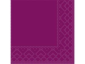 SERVIETTEN TISSUE  20 x 20 cm, UNI, aubergine