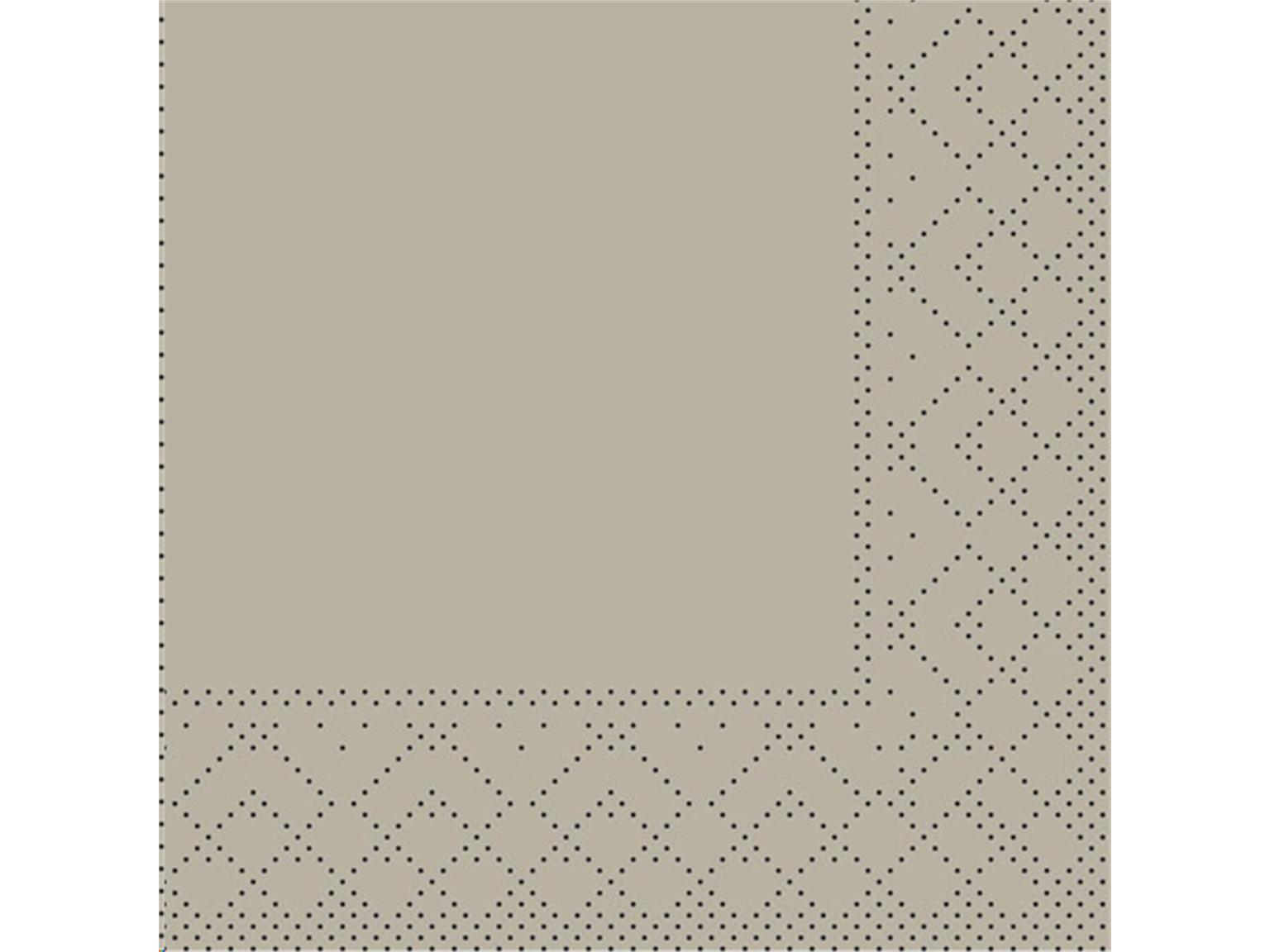 SERVIETTEN TISSUE  20 x 20 cm, UNI, beige-grey