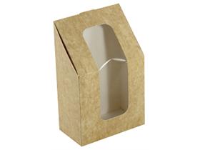 WRAP VERPACKUNG BRAUN  90 x 50 x 140 mm, mit Sichtfenster