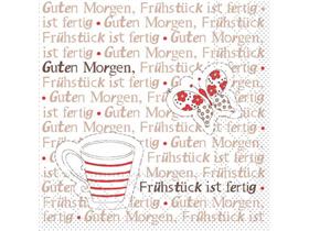 SERVIETTEN TISSUE  24 x 24 cm, Frühstück (rot-braun) - Scheitlin Papier SERVIETTEN TISSUE  24 x 24 cm, Frühstück (rot-braun)