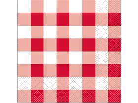 SERVIETTEN TISSUE  24 x 24 cm, Karo (rot) - Scheitlin Papier SERVIETTEN TISSUE  24 x 24 cm, Karo (rot)